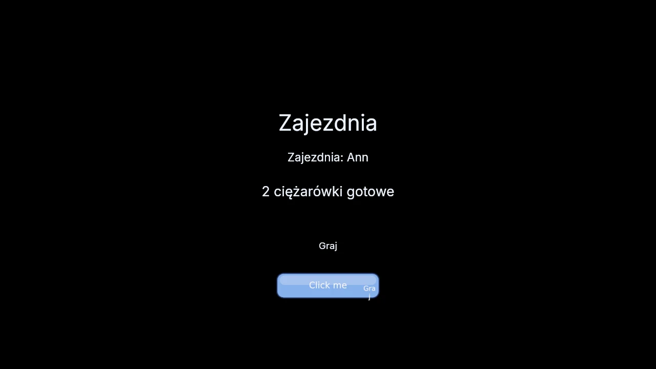 The same native localization example in Polish, showing Zajezdnia and 2 ciężarówki gotowe.